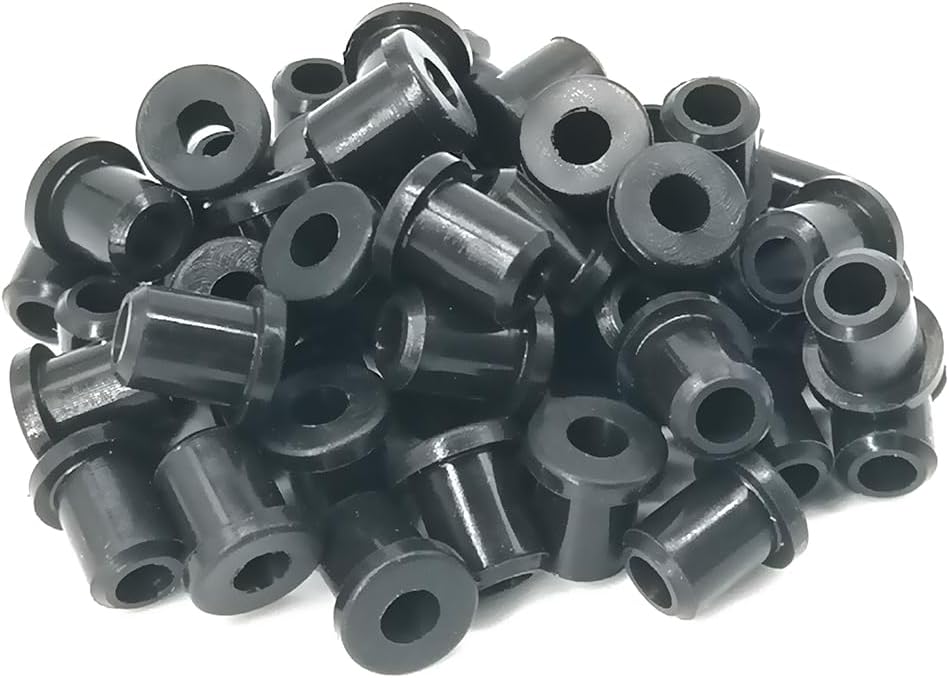 50 Pcs Silicone Rubber Grommets, 1/4" Drill Hole, 3/16" ID, Black