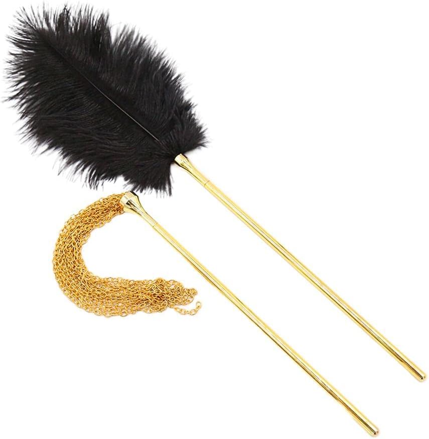Romc Flirting Feathers Whip Set - Soft Lover Toy Game for Men Women, Unisex Bedroom Fantasy Spice up Relationship, Great for Cosplay and Festivals