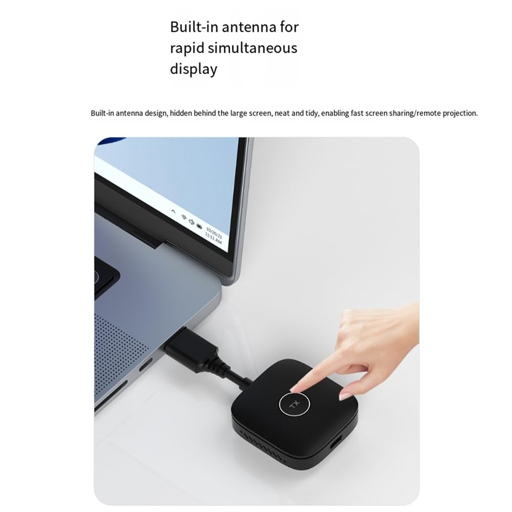 Adattatore di Estensione Video Trasmettitore e Ricevitore Compatibile 1080P 1 Set per Telefono, Laptop, PC A TV, Proiettore.