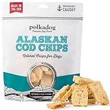 Polkadog Crunchy Alaskan Cod Chips – Single Ingredient Dog Treats, 100% Wild-Caught Cod from Alaska – High-Protein, Omega-3 Rich, Grain-Free, All Natural Snacks – Handcrafted in USA - 2.75 oz