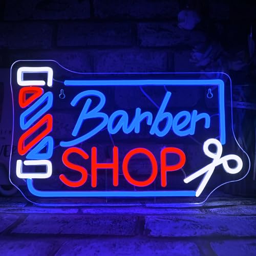 Image of Looklight Barber Shop Neon Sign Barber Pole Led Signs for Wall Decor Salon Station Neon Light Sign for Pole Hair Salon Accessories Business Store Supplies