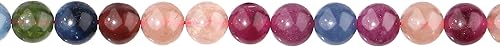 Miniatura 58 de Cuentas de piedra natural de 0.315 pulgadas (0.315 in), cuentas de piedras preciosas lisas y redondas para hacer joyas para adultos de 15 pulgadas