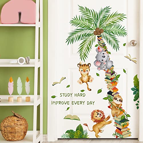 Jungle Animals Tree Wall Decals For Girls Bedroom - Monkey Lion Koala Tiger Children Diy Wall Art Stickers For Classroom, Nursery, Playroom - Removable Peel And Stick Decor #TOP19