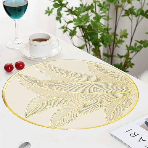 Set de table 8 personnes imperméable PVC napperon rond 38cm Beydodo - 5