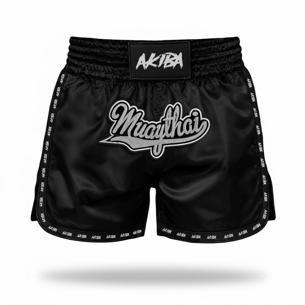 AKIBA Unisex Embroidered Muay Thai Shorts for Training & Fight-picture-21