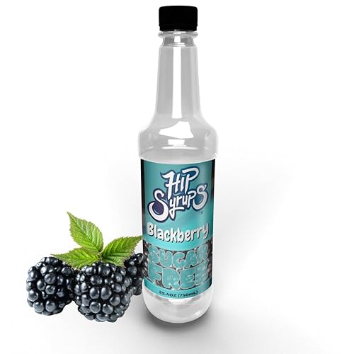 Hip Syrup S - Jarabe simple sin azúcar Blackberry diseñado para el sabor del agua, té de burbujas, té Boba, cócteles, sin azúcar