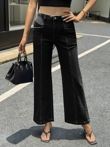 Cicy Bell Womens Wide Leg Jeans High Waisted Vintage Loose Baggy Flare Denim Pants with Pockets2