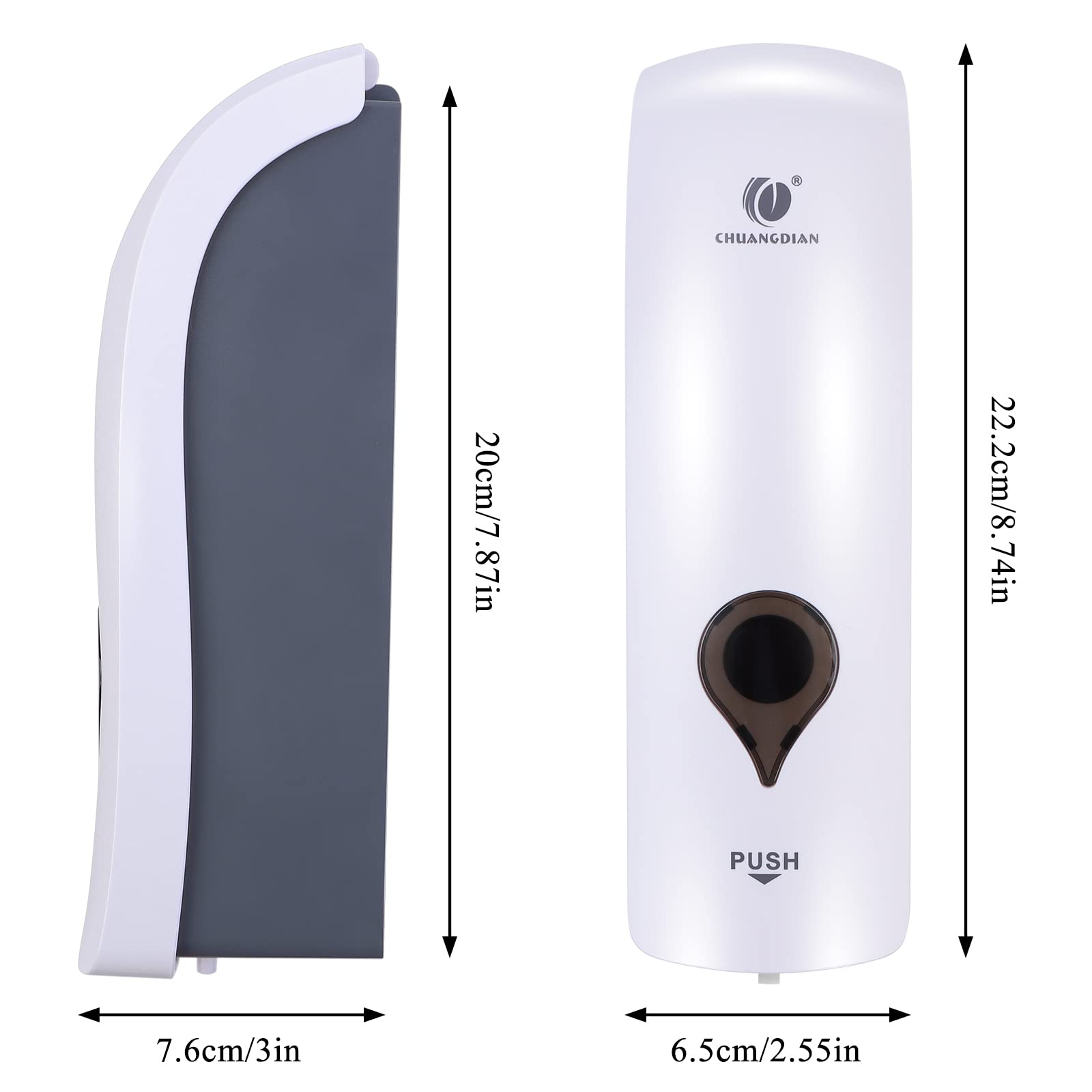 Dispensador Manual de Jabón de Pared, 300ml, para Gel de Ducha/Champú/Desinfectante, Dispensador de Aclarado para Ducha