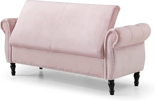 Miniatura 4 de ERYE Taburete otomano tapizado con botones de 63 pulgadas para dormitorio, entrada en el hogar, espacio de estar, reposapiés acolchado suave con