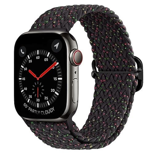 Image of Braided Sport Strap Compatible with Apple Watch Series 9 /8 /7 (41mm /45mm) | Series 11 /10 (42mm /46mm) | SE3 /SE2 /SE /6 /5 /4 (40mm /44mm) | Ultra 49mm | Series 3 38mm, Braided Nylon Band for iWatch