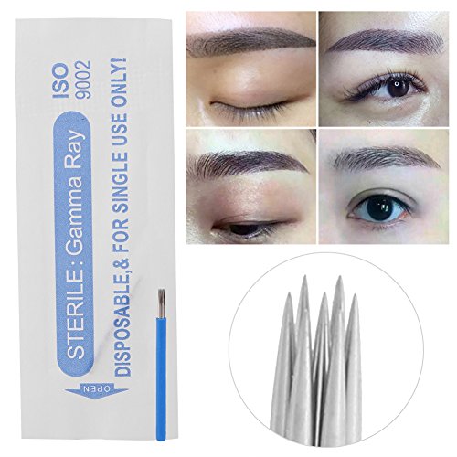 Brino - Lot de 50 aiguilles pour tatouage à sourcils Microblading 7R rondes - Semi Permanent