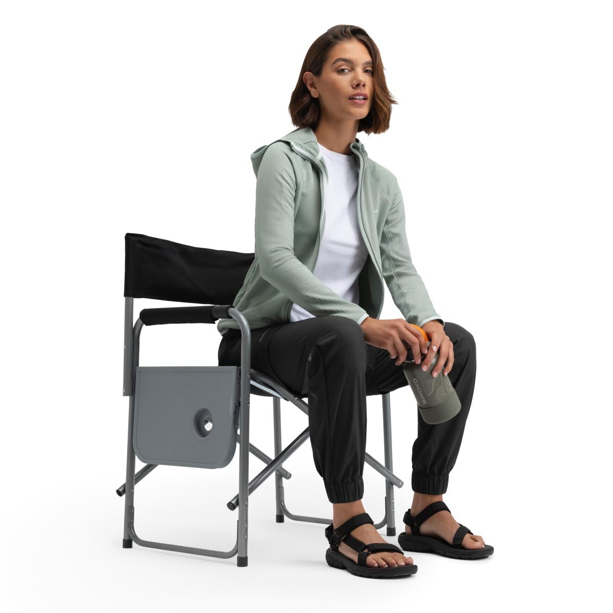 SIROKO Chaqueta polar ligera capucha montaña senderismo Ember Green Verde