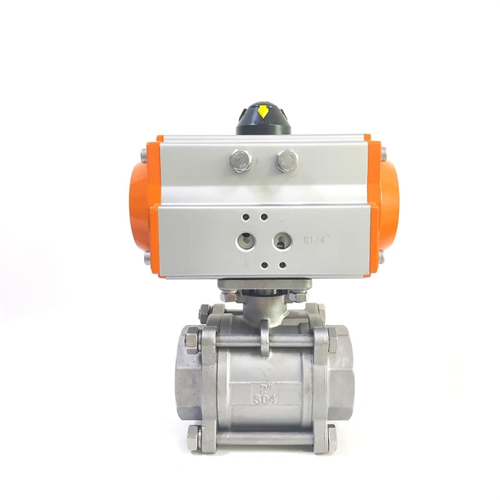 JNURGWLYH DN15 Three Piece High Platform Pneumatic Ball Valve Stainless Steel Q611F-16P Double Acting Cylinder