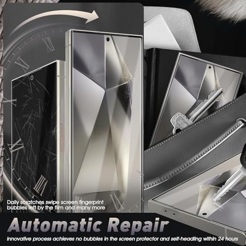 Image of SHILD Silicone-(2 Pack Full Screen Protector Guard For Samsung S25 Ultra Perfect-Fits Design(6.8-inch Screen Size)|Transparent Screen Guard For Galaxy S25 Ultra-Fingerprint Support /S PEN Compatible /HD