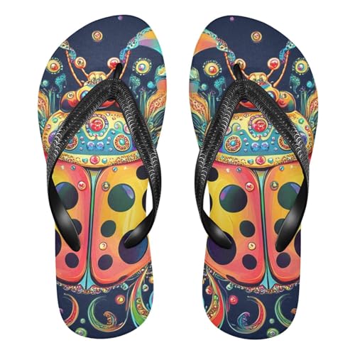 Colorful Ladybug Flip Flop Beach Summer Casual Sandal for Women & Men Shower Shoes 20861688