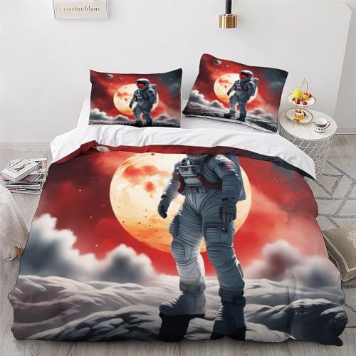 Parure de lit espace astronaute 220x240cm avec housse de couette