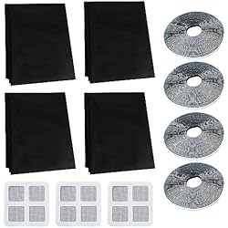 Tipos De Mosquiteras Para Puertas 4 rejillas negras para ventanas con 3 pegatinas para reparación de pantalla, mosquitera, mosquitera, mosquitera, cinta adhesiva autoadhesiva, adecuada para todo tipo de puertas y ventanas