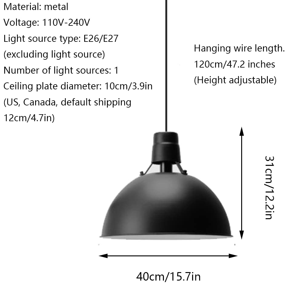 RCIDOS Luces Colgantes Vintage Semicirculares Simplicidad Lámpara Colgante Industrial Lámpara Techo Tradicional De 1 Luz Lámpara Suspensión Elegante De Herrería para Cocina, Mesita De Noche