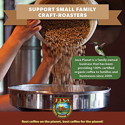 Java Planet Organic Coffee Half Caff Set - Single Origin Fair Trade Certified Peru In Caff & Decaf - Water Processed #TOP6