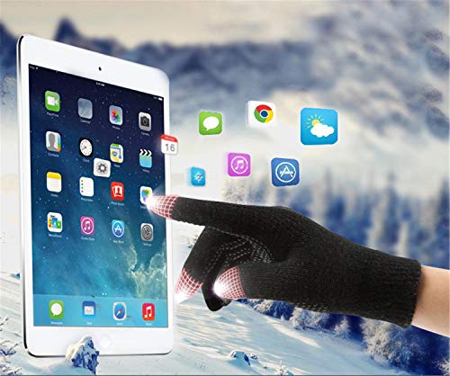 Calentar Sombreros Gorro de Punto Beanie y Calentador de Cuello Bufanda con Forro Polar Suave + Guantes de Pantalla Táctil, Kit de Accesorios de Cálido Invierno 3 en 1 para Hombres y Mujeres - imagen 5