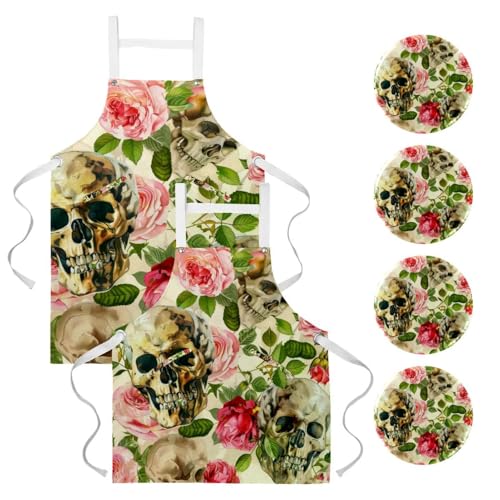 Tablier de cuisine avec 4 broches incluses pour ajustement parfait et style personnalisable