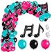 Yisscen TIK Tok Fiesta Cumpleaños Temática,Globo de Aluminio de Helio Notas Musicales Guirnalda de Globo Suministros de Decoración para Niños Fiesta de Cumpleaños Globo de látex Cadena de Globos