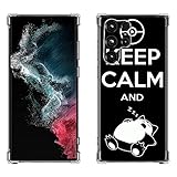 Beaucov Galaxy S22 Ultra Case, Keep Calm Sleeping Cat Drop Protection Shockproof Case TPU Full Body Protective Scratch-Resistant Cover for Samsung Galaxy S22 Ultra 5G