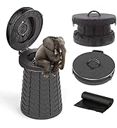 Upgrade XXL Retractable Portable Toilet Pro for Camping,Folding Adjustable Height Outdoor Travel ...