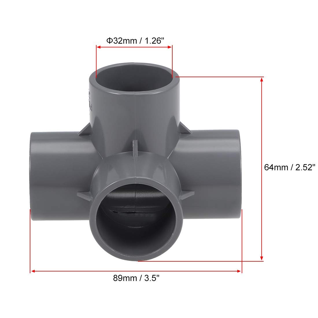 Raccordo In PVC A 4 Vie Da 2,5 Cm, Angolare A Gomito, Per Tubi SCH40, 6 Pezzi, Ideale Per Serre, Mobili Fai Da Te E Strutture Da Giardino, Resistente Agli Urti, Colore Bianco - 2