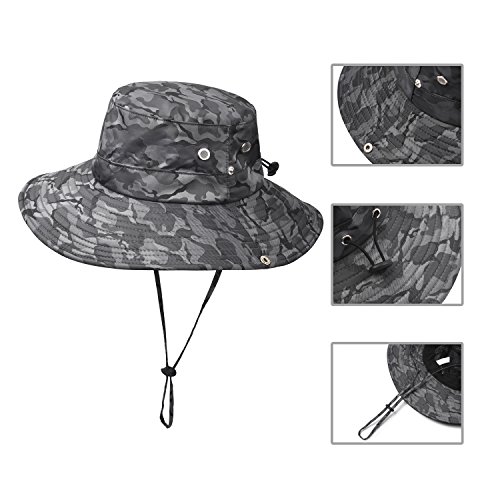 Jogoo Outdoor Boonie Sun Hat,Summer UPF 50 Protection Fishing Hat for Men& Women,Quick Drying and Breathable,Wide Brim Hat for Camping,Hiking and Boating.