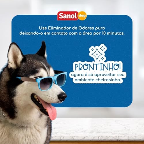 Eliminador de Odores Para Cães e Gatos, Tradicional - Gatilho, Sanol Dog, 500ml, Azul