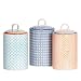 Produktbild Nicola Spring Gemusterter Porzellan-Küchenzubehör Topf - blauem Blumenaufdruck - 3er Set