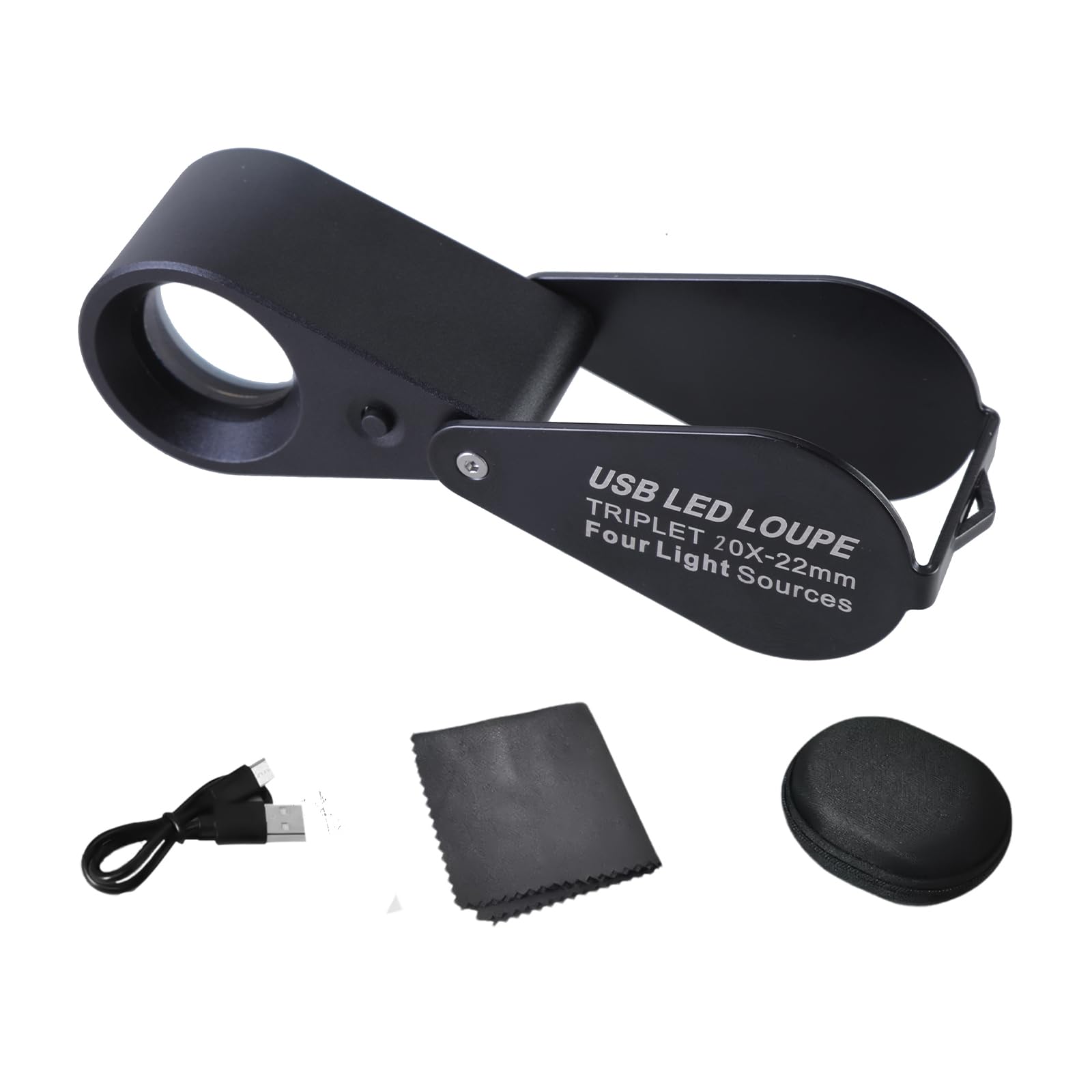 10X 20X 30X Magnification Foldings Jewelers Eye Loupes with 21mm Lens for Jewelry Gemstones Coin Stamps Watches