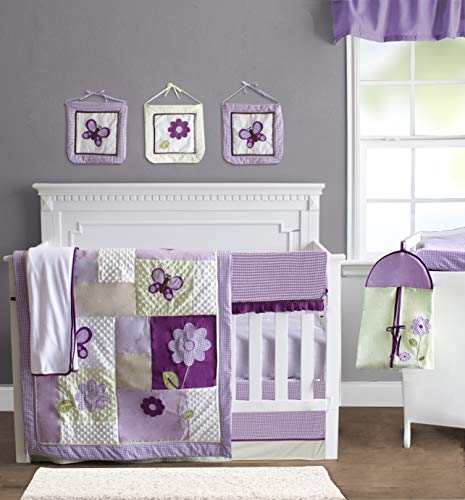 Pam Grace Creations 10 Piece Crib Bedding Set, Lavender Butterfly