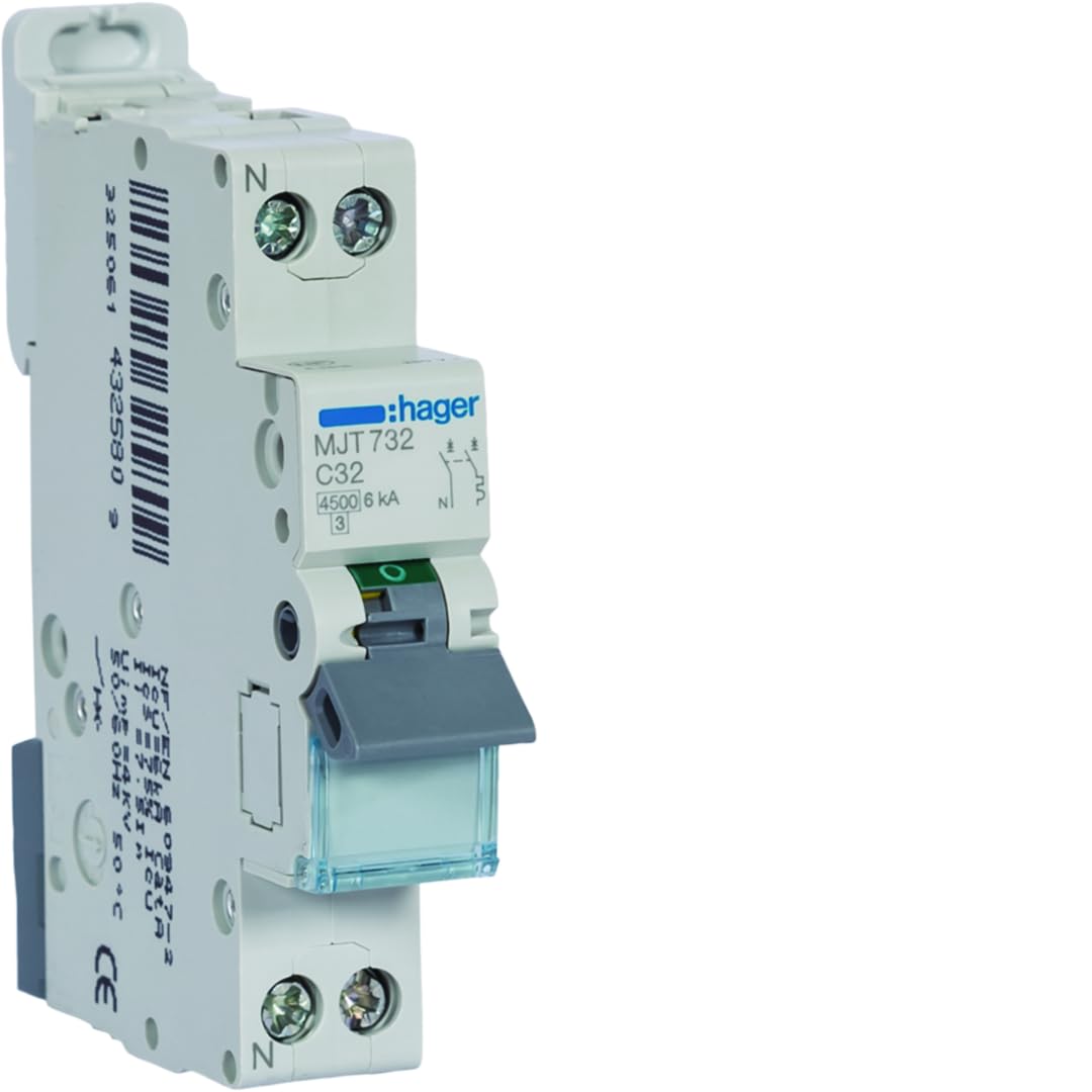disjoncteur hager - 1 phase + neutre - 32a - 4.5ka - courbe c - vis / vis