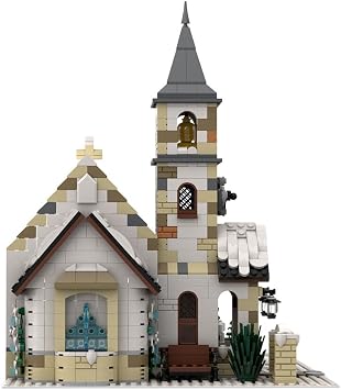 Modular Winter Country Church Building Kit, Christmas Series Building Blocks Set (1,808PCS)