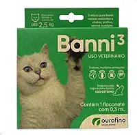Banni 3 Antipulgas para Gatos até 2,5kg 0,3 ml - Ourofino