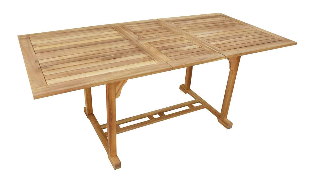VERDELOOK Linea Acacia Tavolo Rettangolare estensibile 190-150x90 altezza 75 cm, miele
