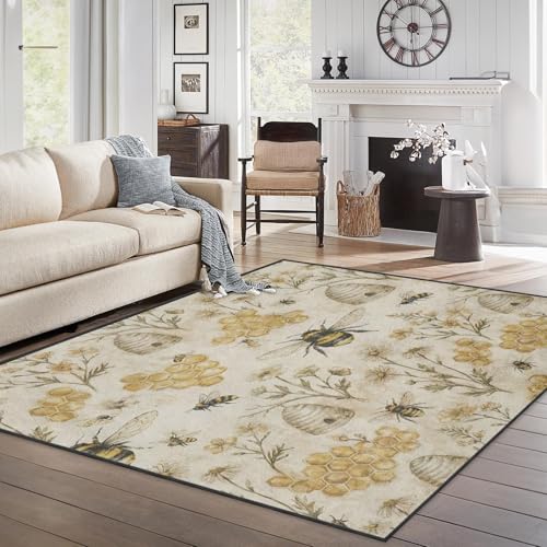 Tapete decorativo rectangular 3'x5' antideslizante lavable miniatura 1