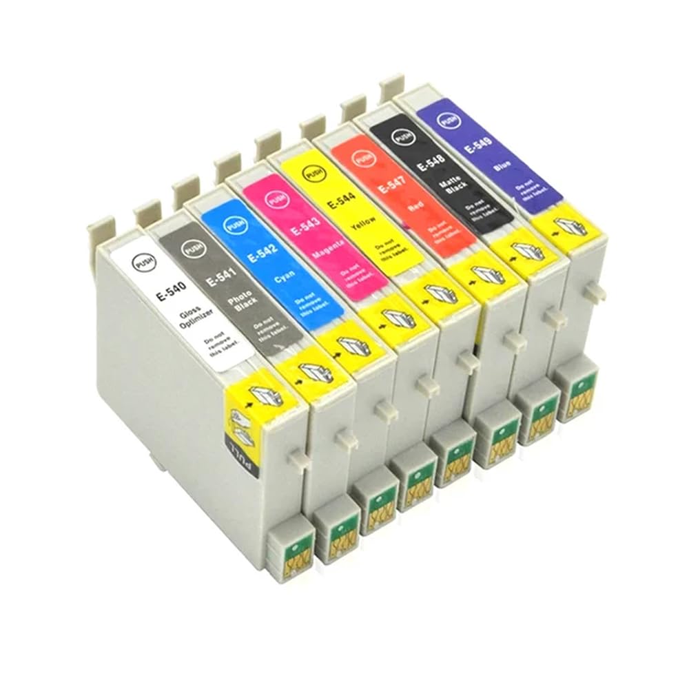 Compatible Ink Cartridge Set Compatible With Refurbish printer Models T0540 T0541 T0549 T0547 T0548 Stylus Photo R800 R1800(8pcs 1set)