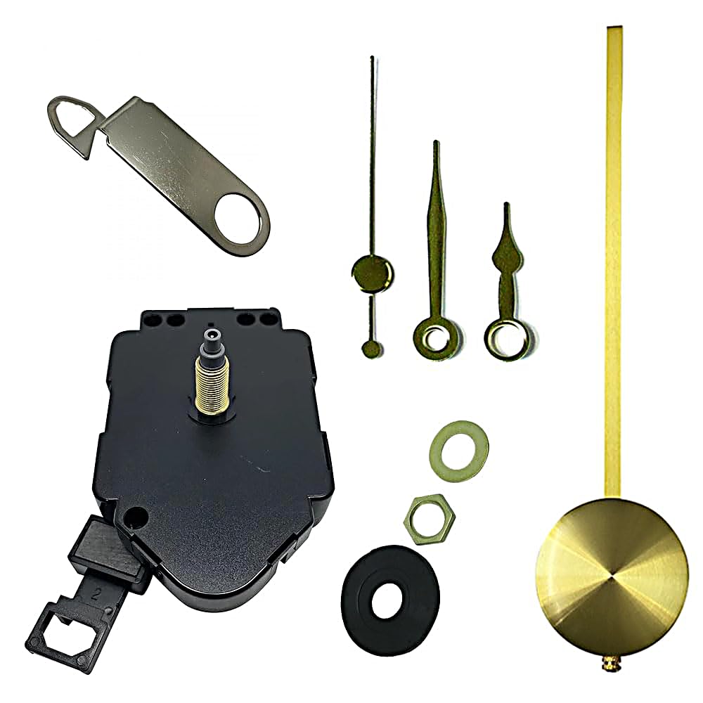 Dans Clock Shop Gold Complete Quartz Ticking Replacement Pendulum Clock Movement Mechanism Motor Parts Diy Repair (36Mm Hands)