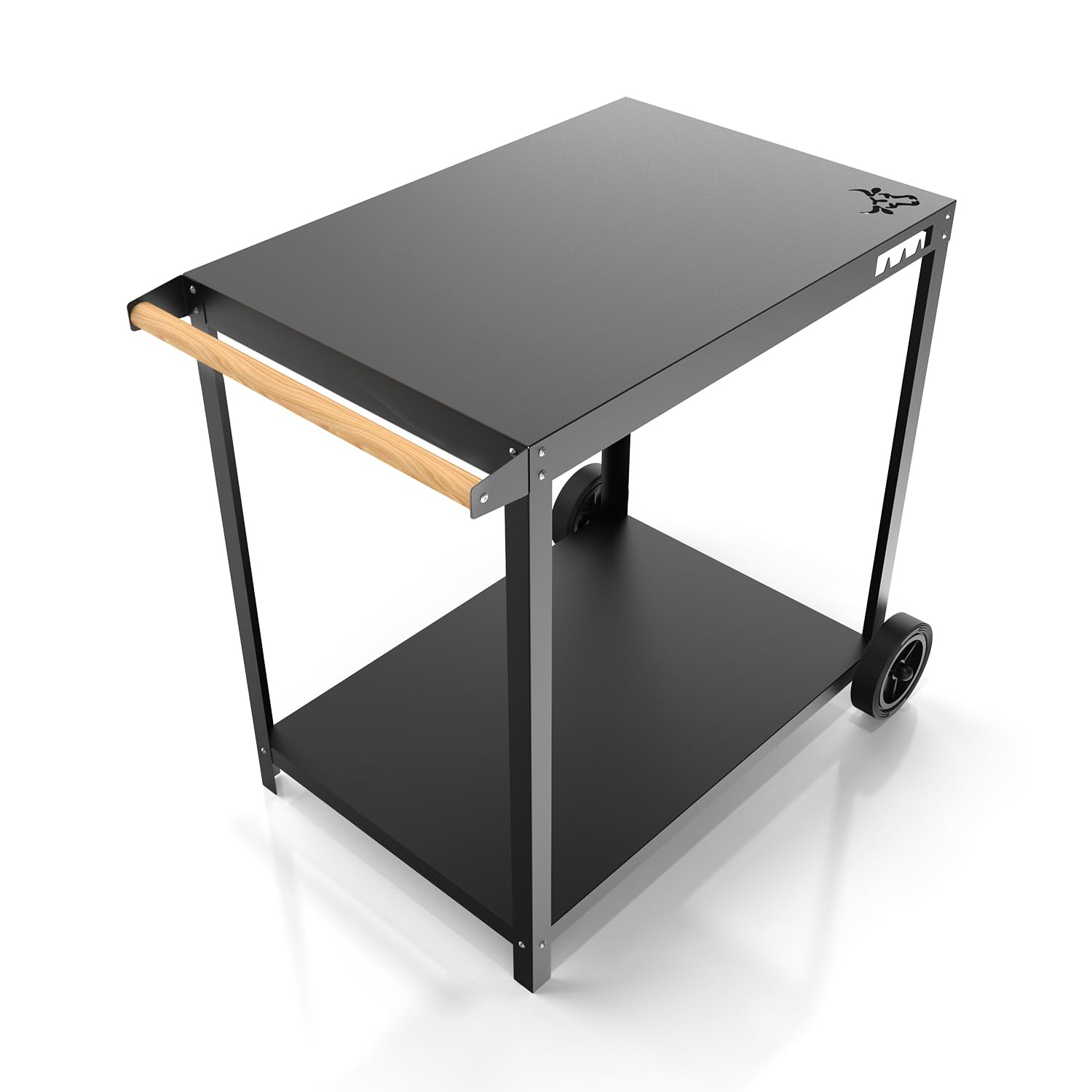 tuning-art GWB Grillwagen | Grilltisch | Beistelltisch | Outdoor | BBQ Servierwagen | 50 x 72 cm, Farbe:Bulle Schwarz