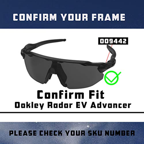 Image of Dark Black Radar EV Advancer Lenses & Earsocks Replacement for Oakley Sunglass OO9442 Polarized