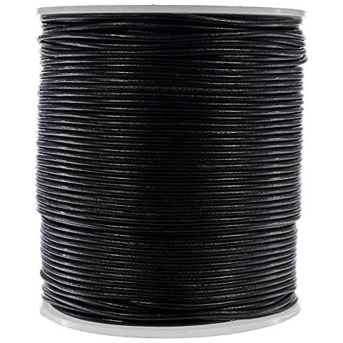 West Coast Paracord Round Leather Cord (Black, 1.5mm - 25 Yards) Cover