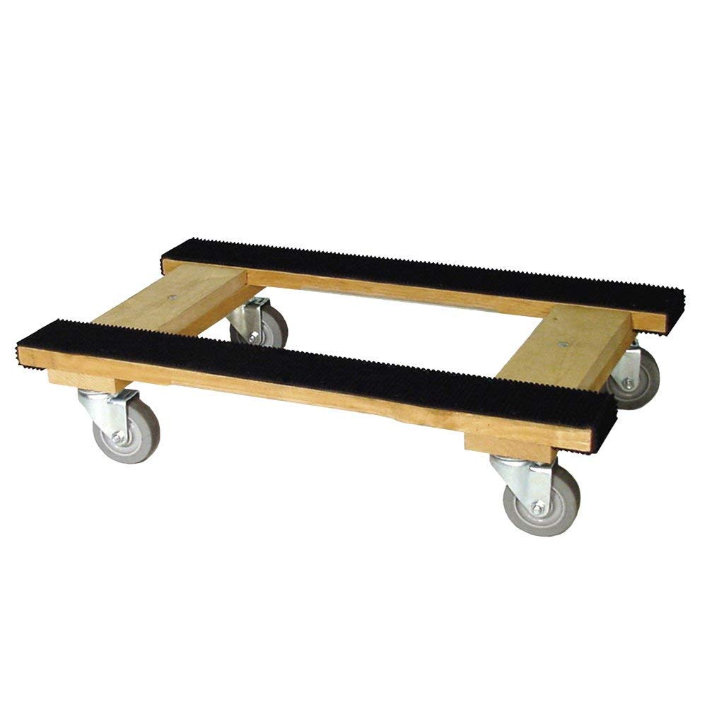 Dolly Cart Heavy Duty for Furniture Moving with 4 Wheels H Frame Oak | Full Length Rubber Tread Dual Rail | 18x38