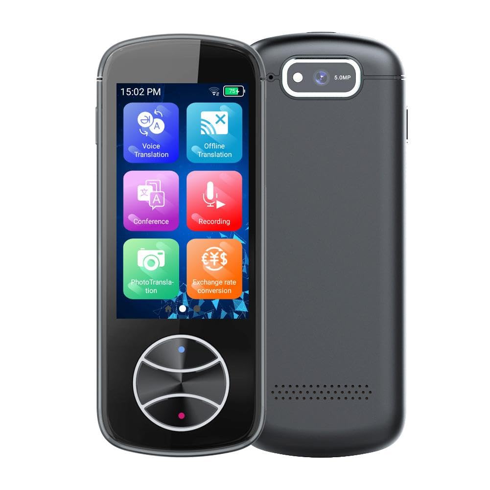 Hiessgozy Intelligent Language Translator 3-inch High-definition Screen 137+ Languages Accessories Wifi Translation Device Without