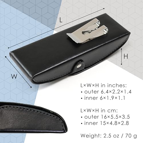 Image of Orsus Hard Glasses Eyeglass Case with Belt Clip, Belt Waist Hard Sunglasses Case 6x2 Inches