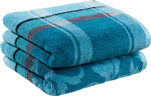 Erwin Müller Duschtuch-Set 2er-Pack Petrol Größe 70x140 cm - Ludwigsburg...