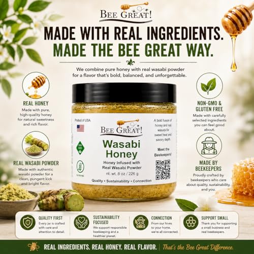 Miel con Wasabi Bee Great 8 oz miniatura 5