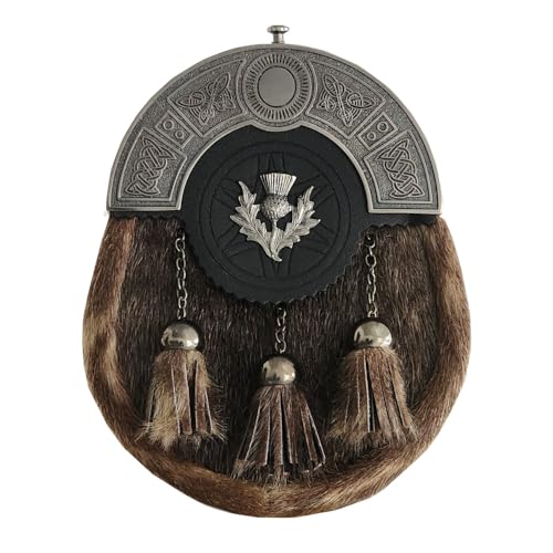 Dress Sporran Kilt for Men Premium Leather Quality Traditional Scottish Kilt with Chain Belt Kilt Accessories for Men